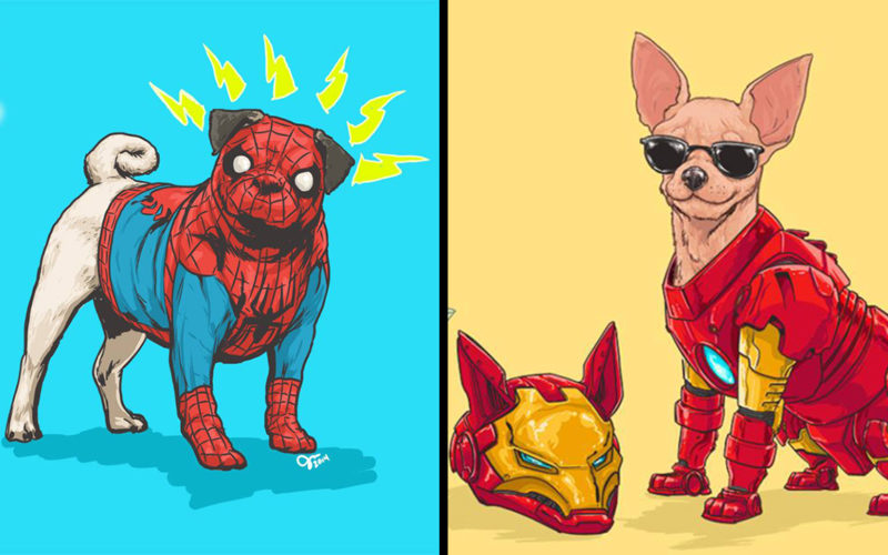 This Artist Turned Dogs Into Marvel Comic Characters & It's Fabulous