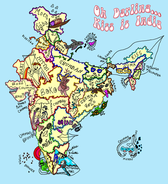 This GIF Of The Indian Map Is All You Need To Ask For A Kiss In Every Indian  Language