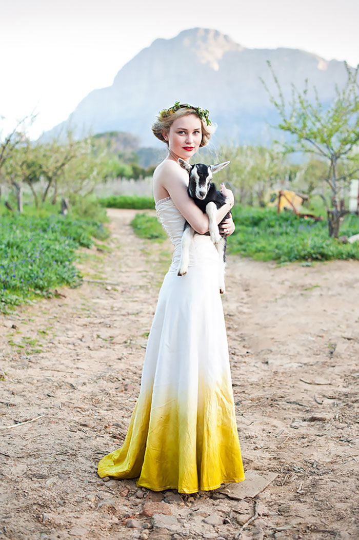 Dyed wedding gowns