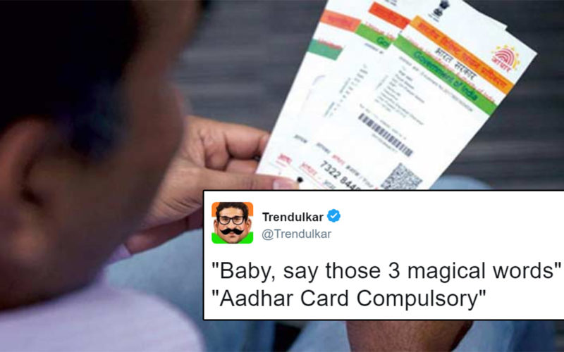 As Government Makes Aadhaar Card Mandatory, Twitter Makes It Compulsory To  Make Jokes