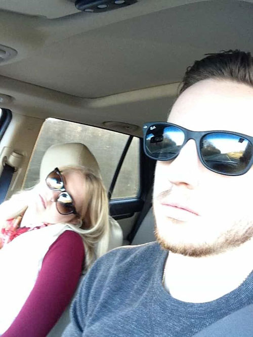 Husband S Hilarious Selfies Of His Wife Napping On Road