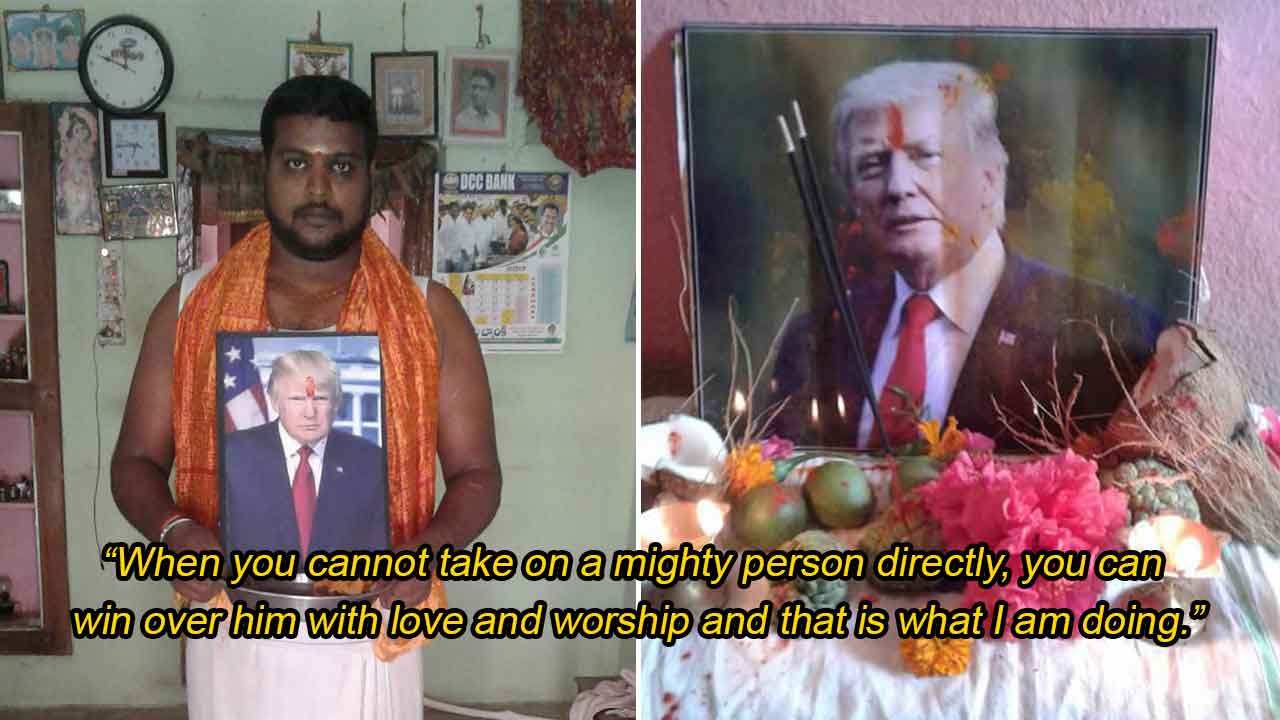 Image result for This Telangana Farmer considers Donald Trump as his God