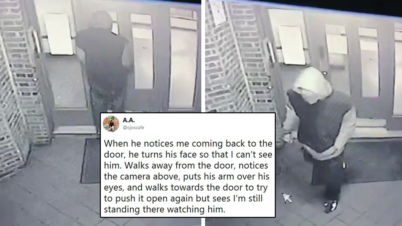Woman Shares Chilling Cctv Footage Of Stalker Following Her Home