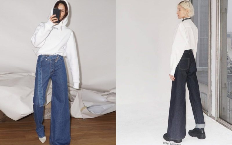 A Brave New Denim Trend Is Hitting The Streets. It's 'Asymmetric Jeans'!
