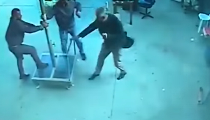 Getting carried away: Wind lifts man metres off ground in Turkey