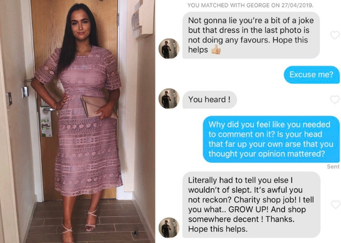 Student mocked on Tinder over dress is now modelling dress on ASOS