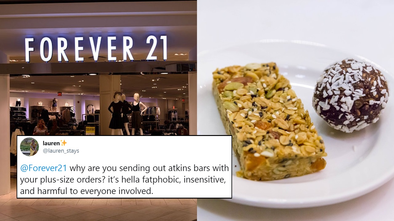 The best Twitter reactions to Forever 21 sending Atkins diet bars
