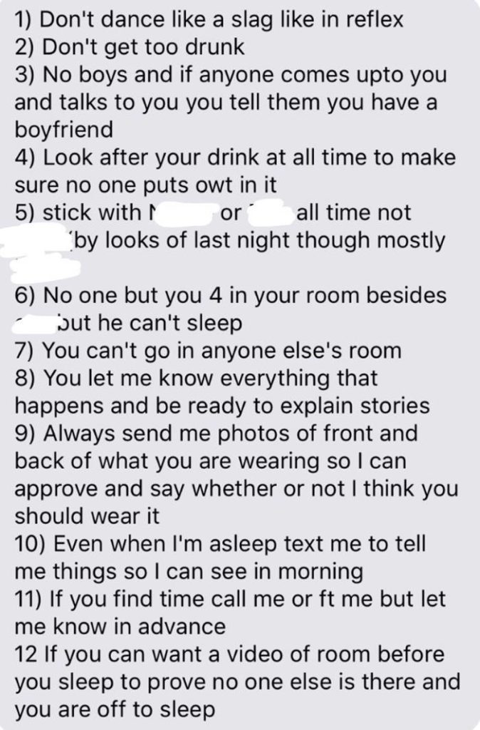 Insecure Boyfriend Makes 12 Ridiculous Rules For 
