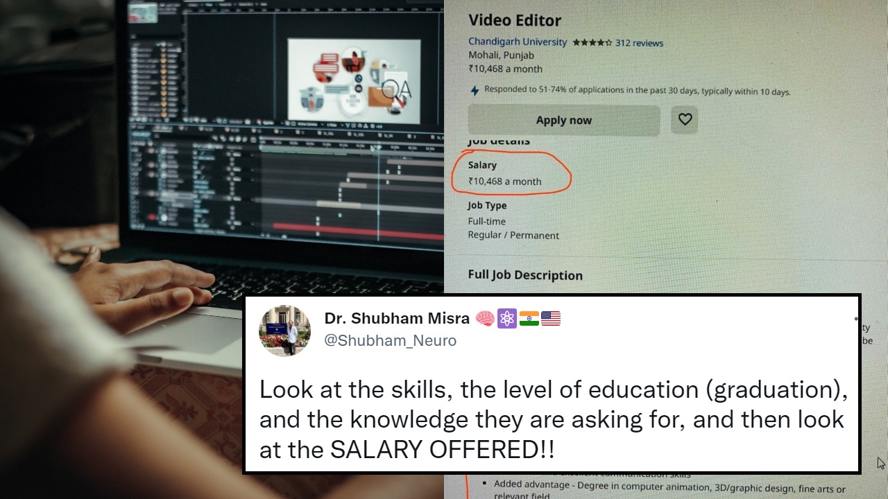Chandigarh University Offers ₹10K Salary To Video Editors