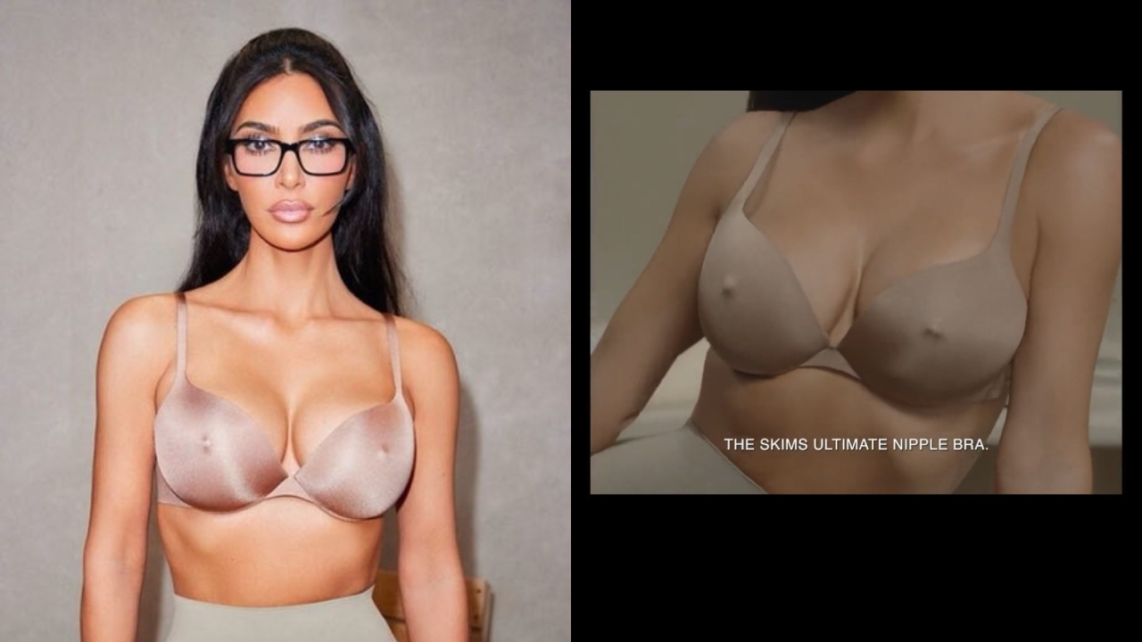 kimkardashian has announced the launch of the new @skims push-up bra which  has a built-in, faux nipple. “The Earth's temperature i