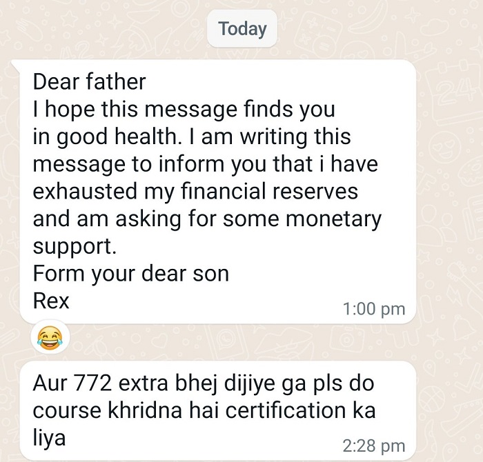 Son Comes Up With A Hilarious Way To Ask His Dad For Money(02)